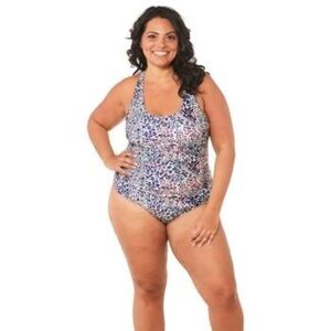 NWT Nicole Miller Cheetah print/racerback swimsuit